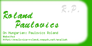 roland paulovics business card